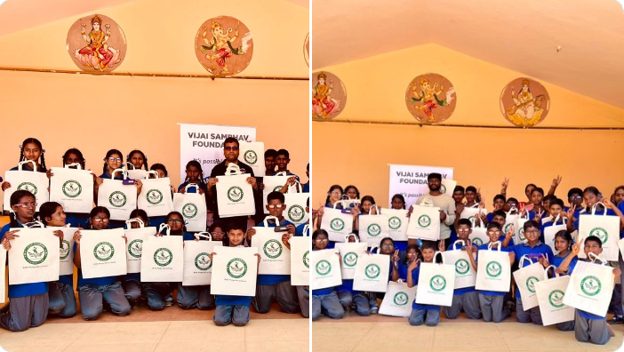 60+ eco-friendly cotton bags distributed to govern...